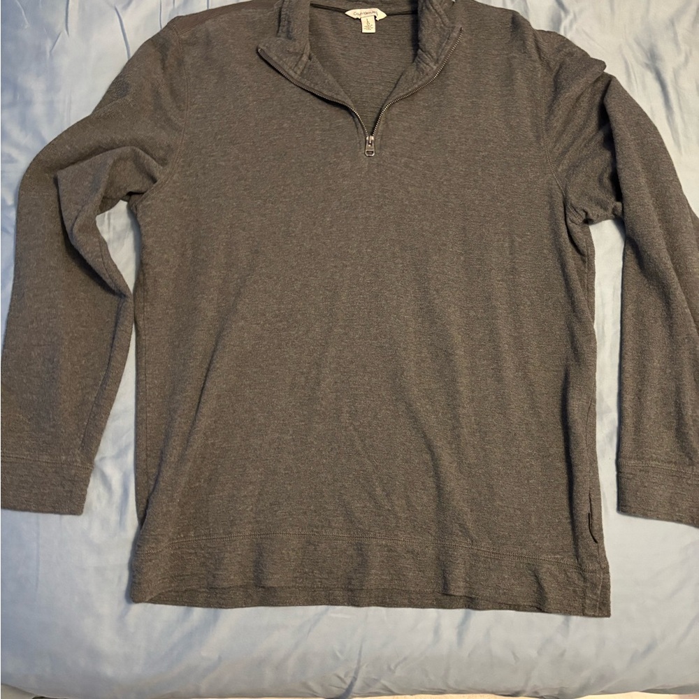 Calvin Klein Men's Gray Quarter-Zip Sweater